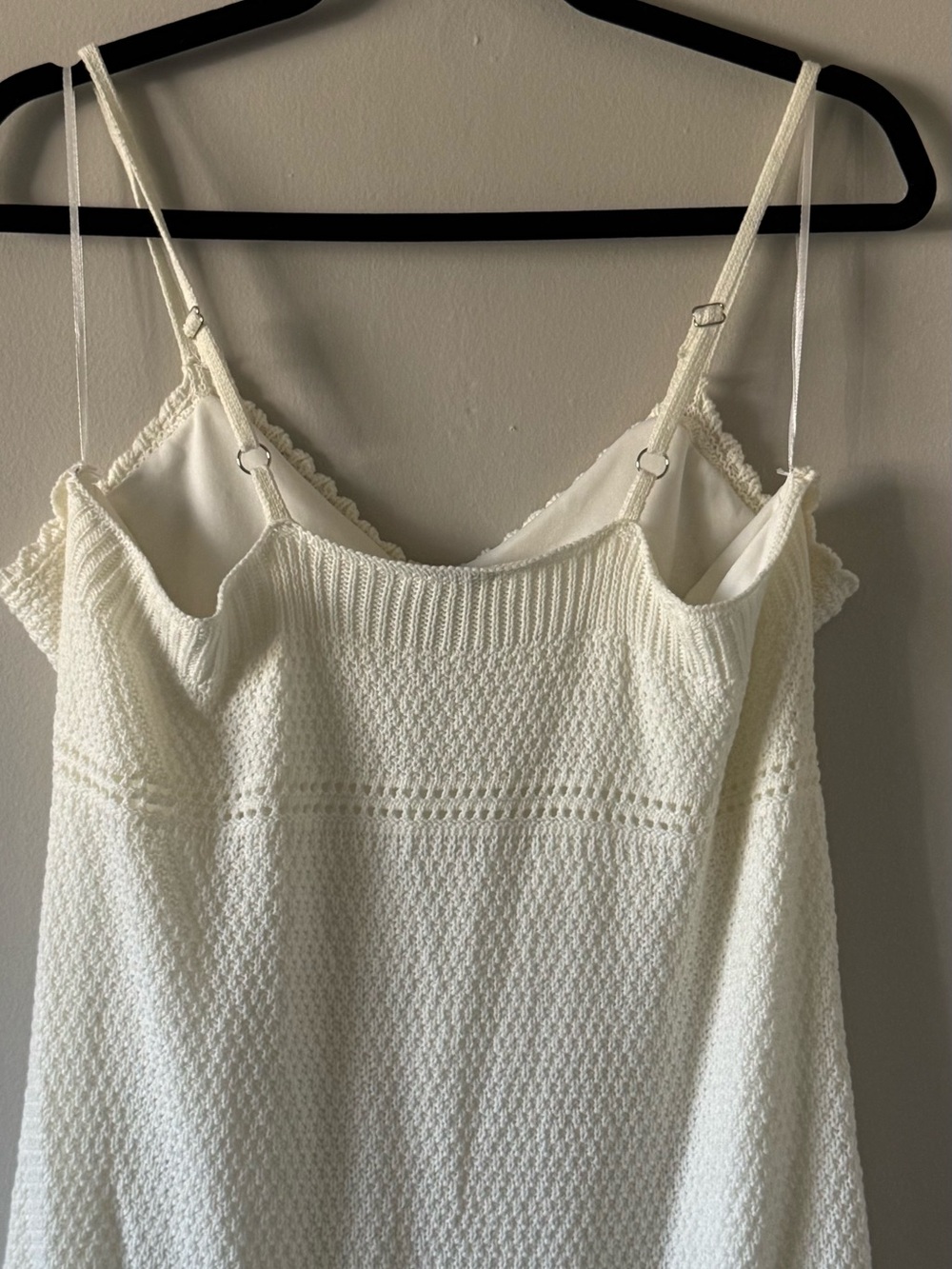 Freshman Cream Crochet Maxi Slip Dress - Picture 4 of 5